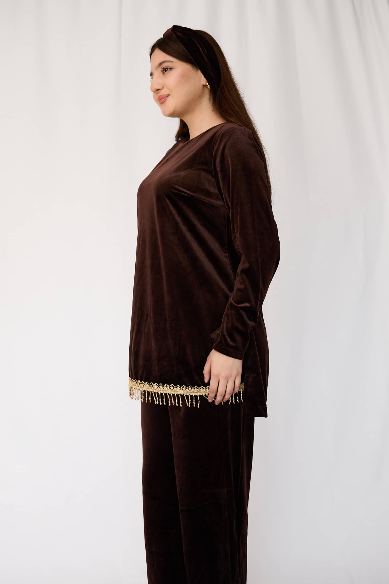 Malohat — jigarrang (tilla dantel etak) 3